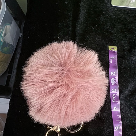 Labubu Blue Keychain Toy #2 & Large Pink Pom Pom - Picture 10 of 12